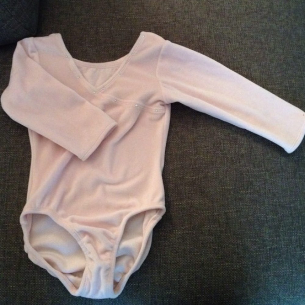 Girl's pink velvet dance leotard
